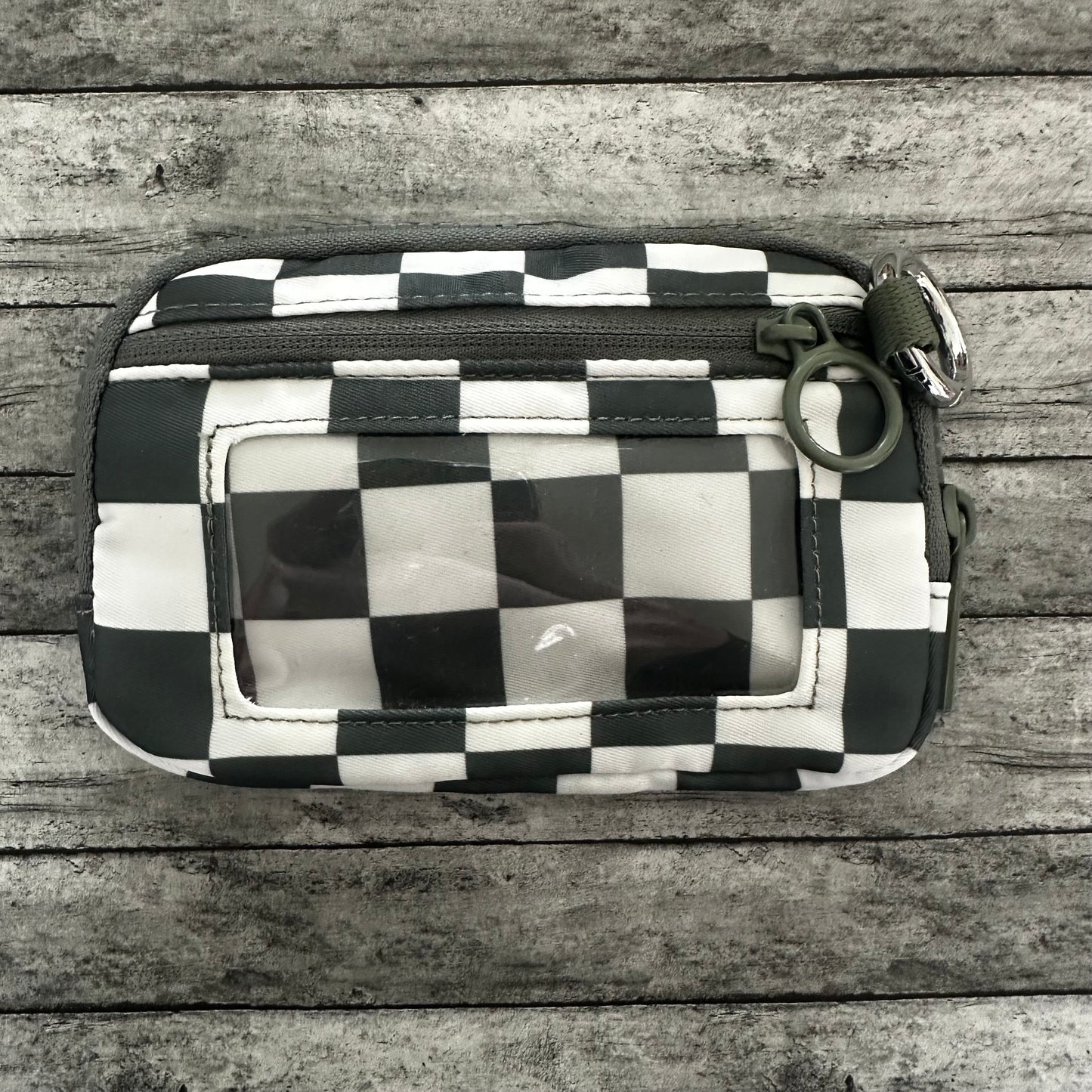 Green Check Wristlet Wallet