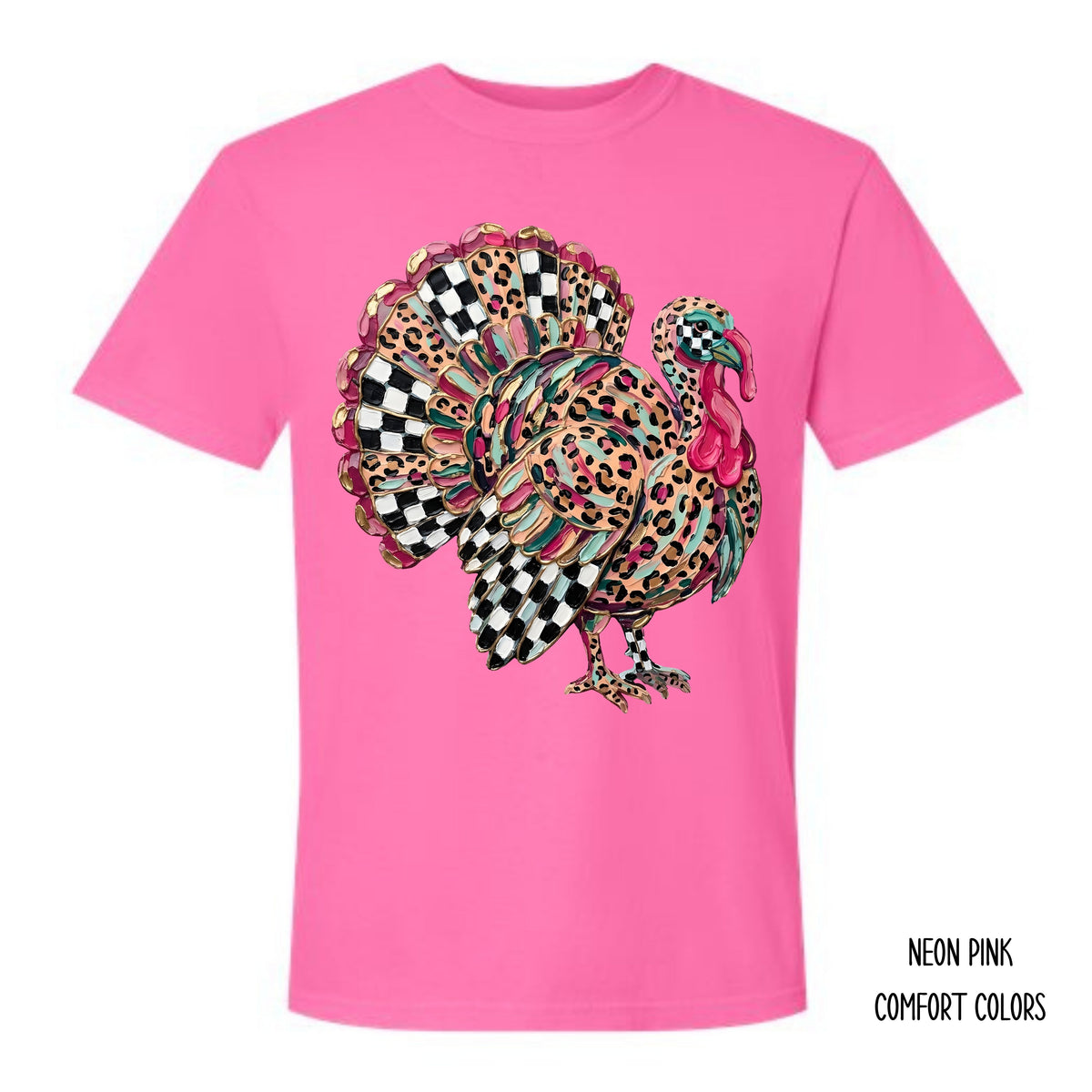 Leopard and Checkered Turkey T-Shirt