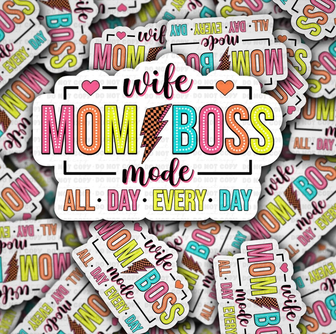 Wife, Mom, Boss Mode Sticker
