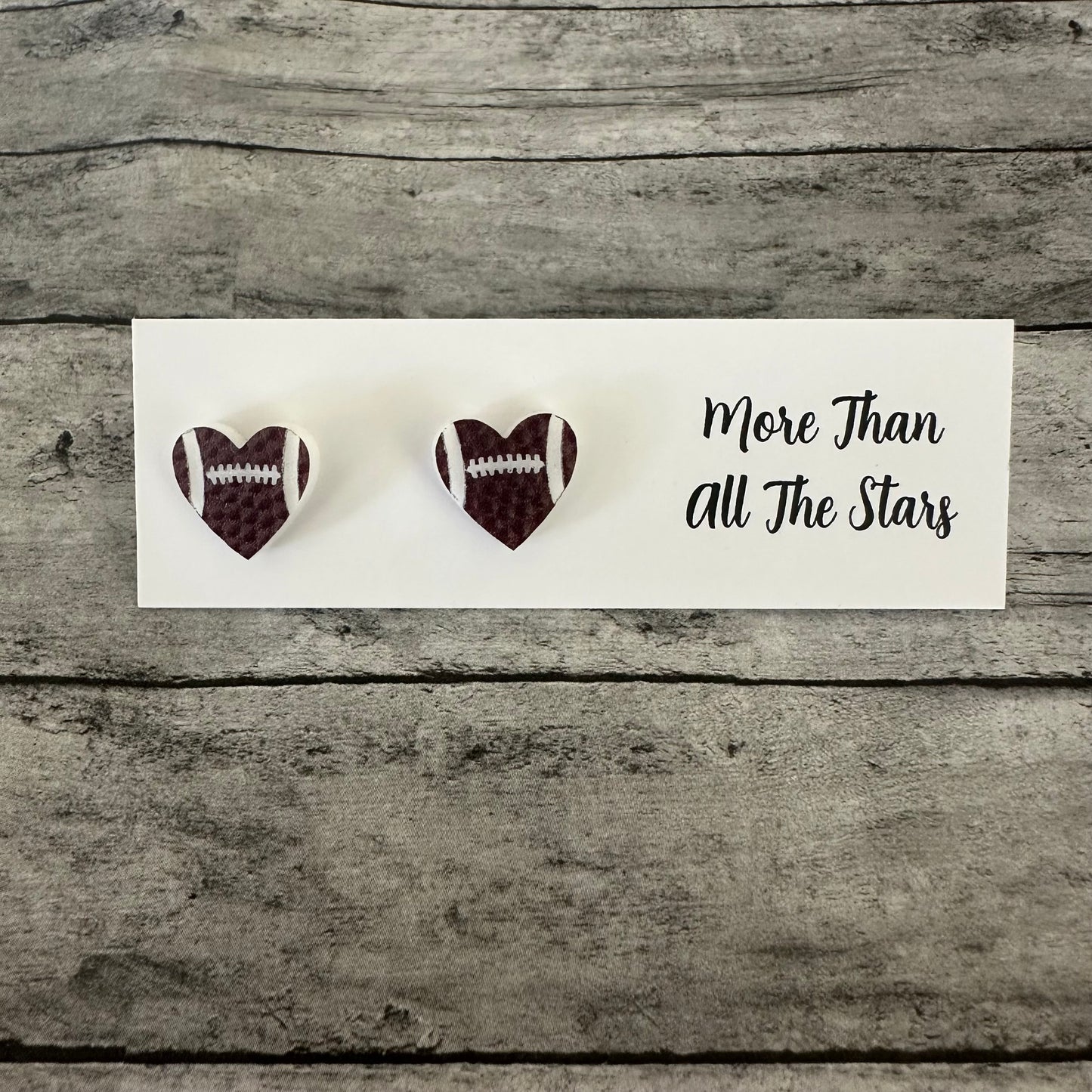 Football Heart Stud