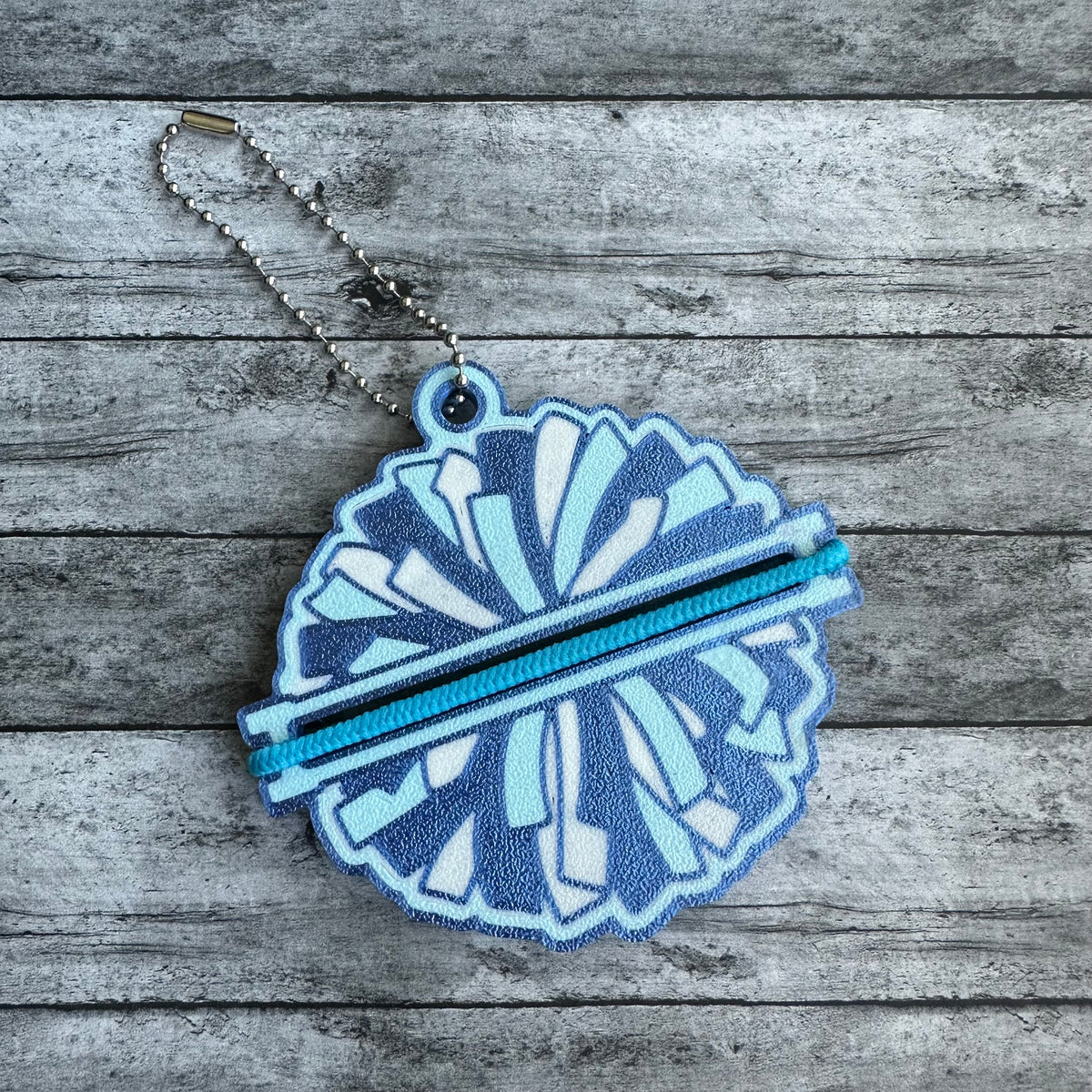 Cheer Pom Pom Keychain Hair Tie Holder