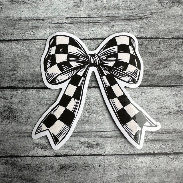 Checkered Bow Sticker