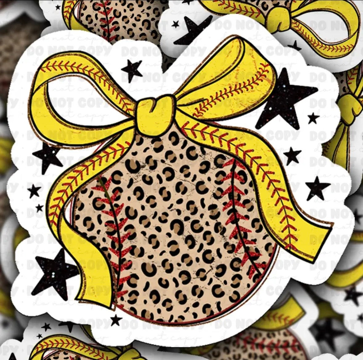Leopard Softball Sticker