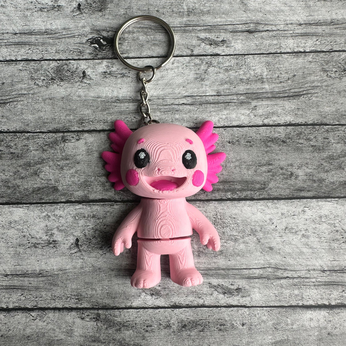 Pink Axolotol Keychain