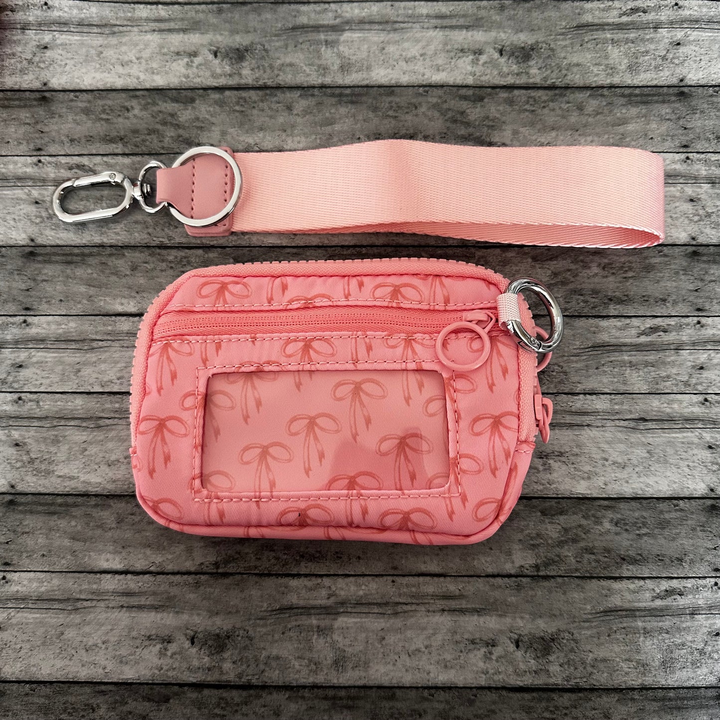 Pink Bow Wristlet Wallet