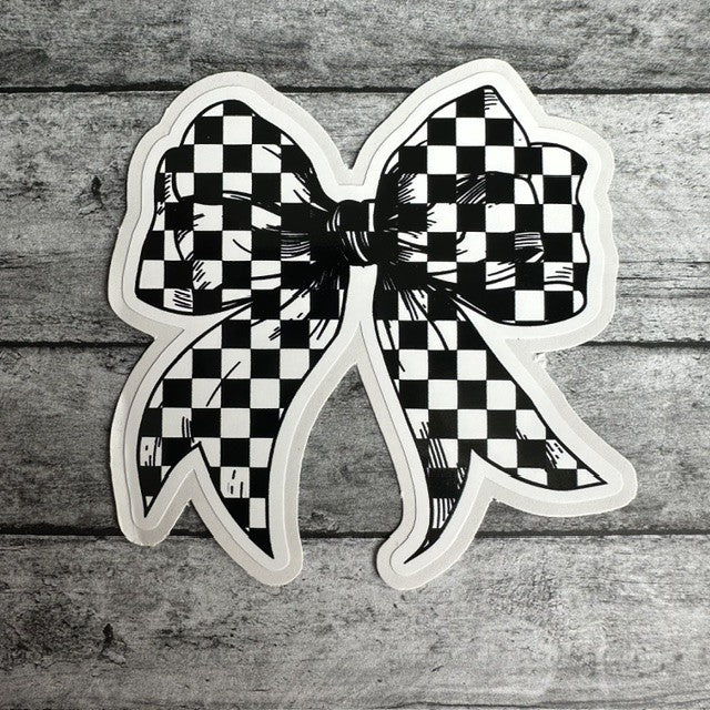 Checker Bow Sticker