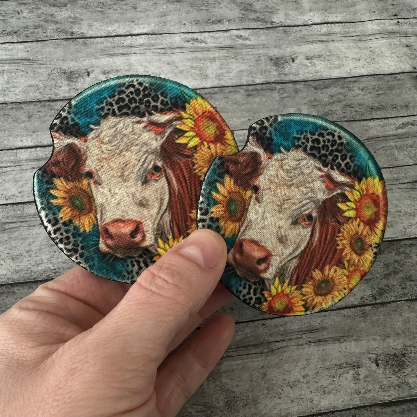Cow Neoprene Car Coaster
