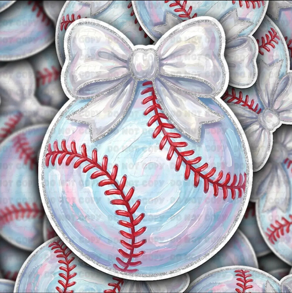 Baseball Bow Sticker