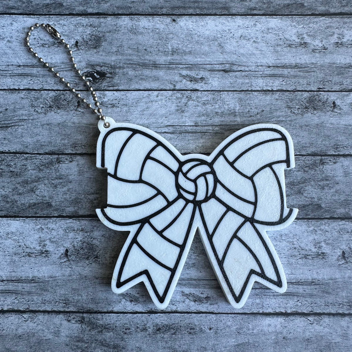 Volleyball Bow Keychain Hair Tie Holder