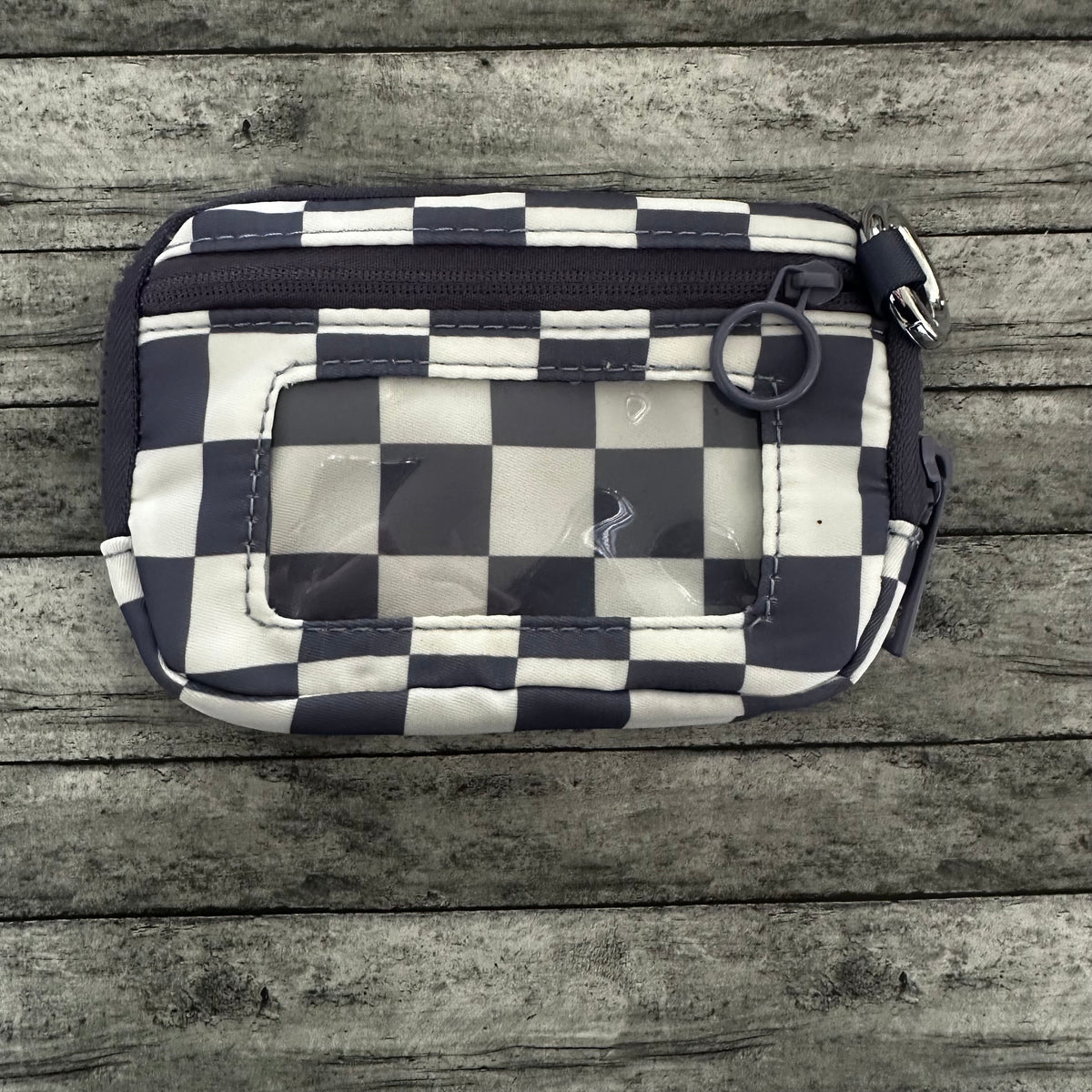 Dark Purple Check Wristlet Wallet