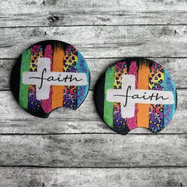 Faith Neoprene Car Coaster