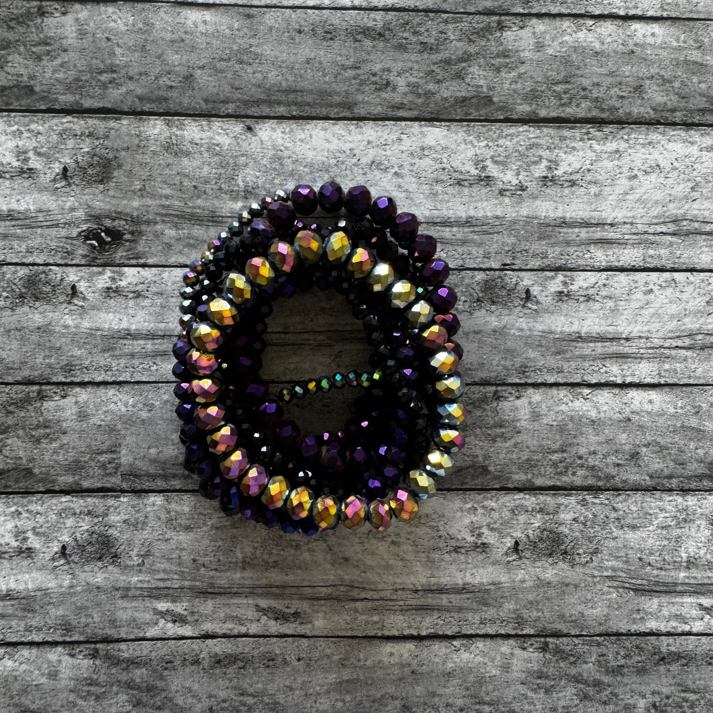 Black and Gold Iridescent 9 Bracelet Set