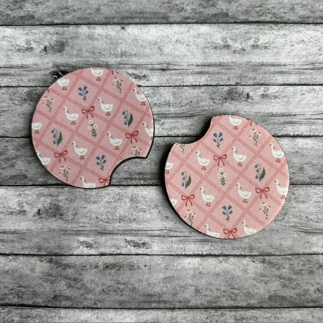 Goose Pattern Neoprene Car Coaster