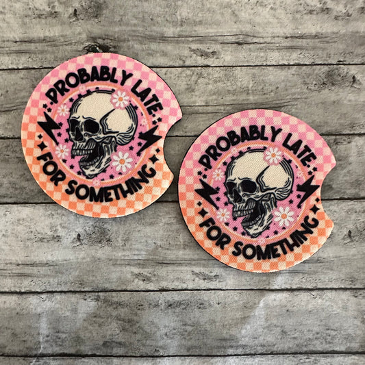 Probably Late For Something Neoprene Car Coaster