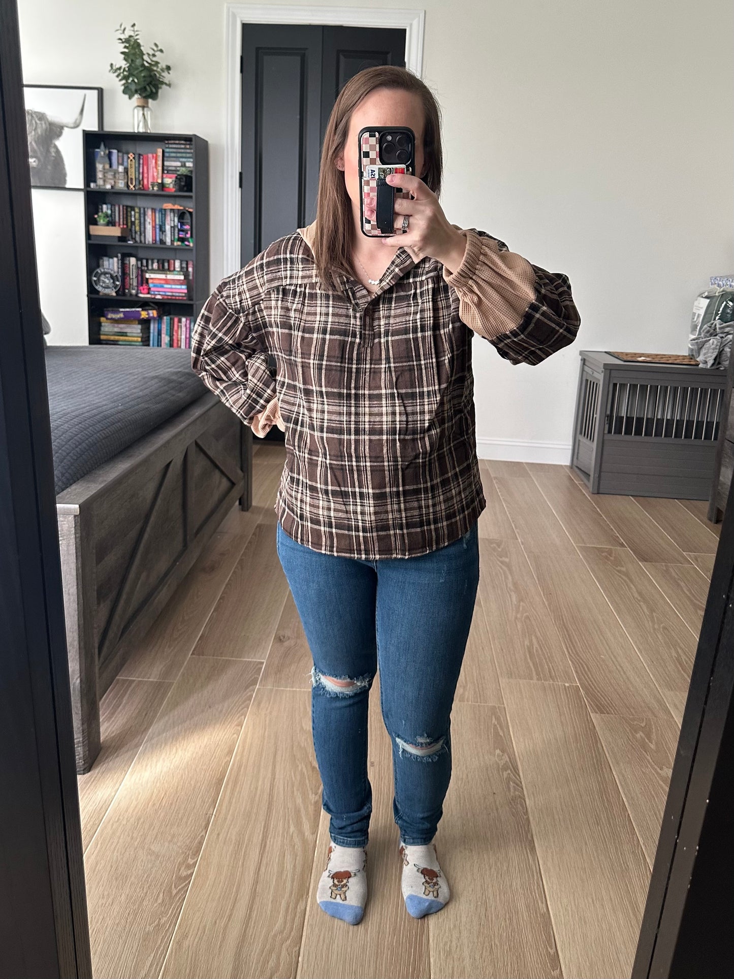 Brown Hooded Top