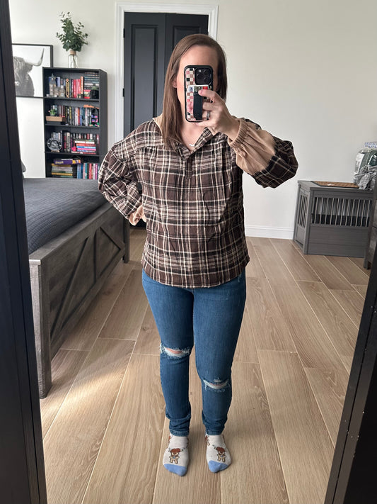 Brown Hooded Top