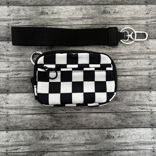 Black Check Wristlet Wallet