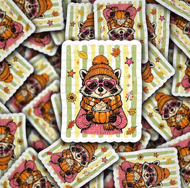 Fall Raccoon Sticker