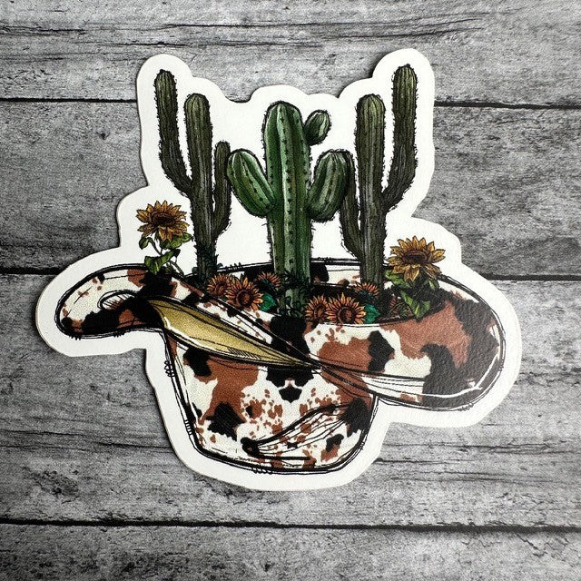 Cactus In Hat Sticker