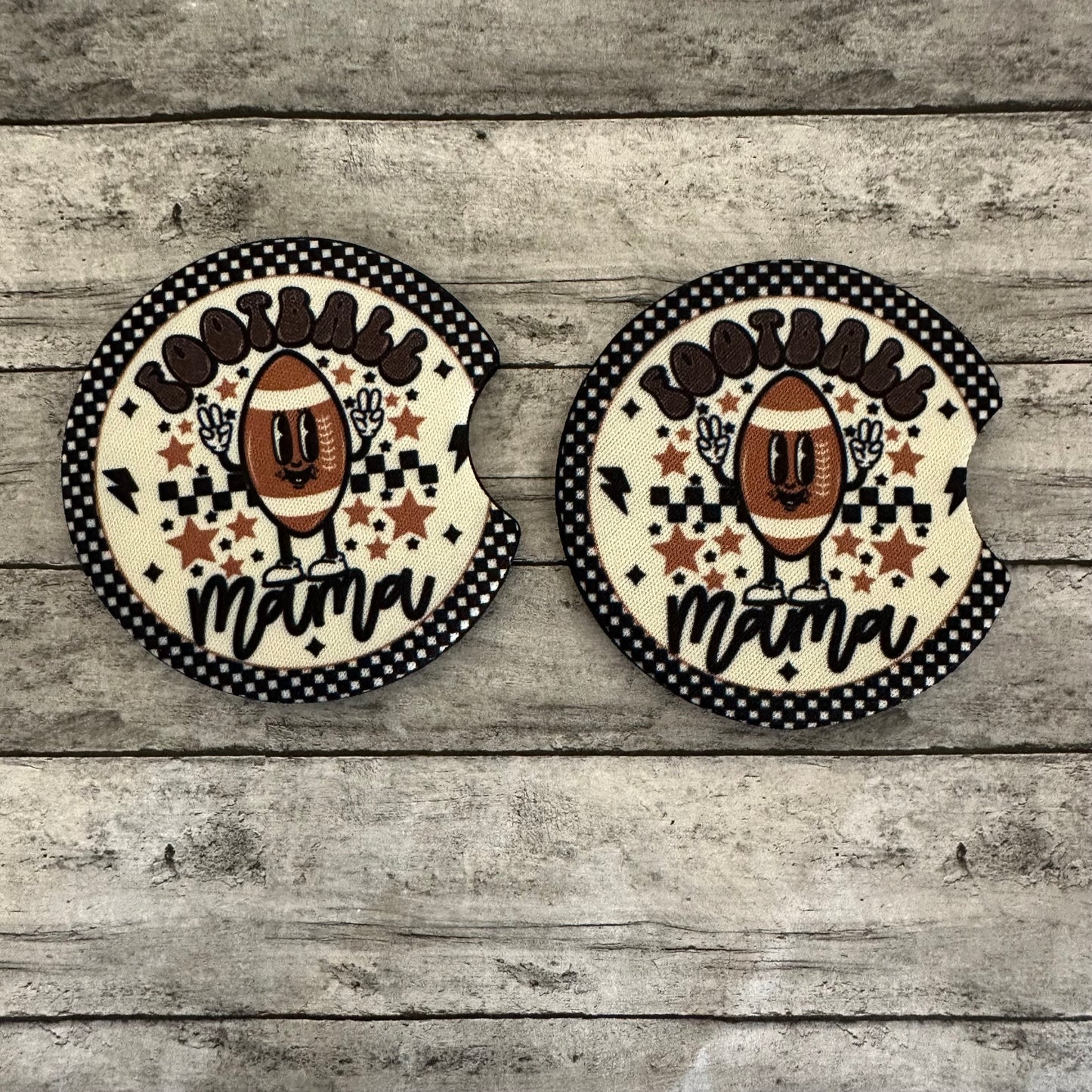 Football Mama Neoprene Car Coaster