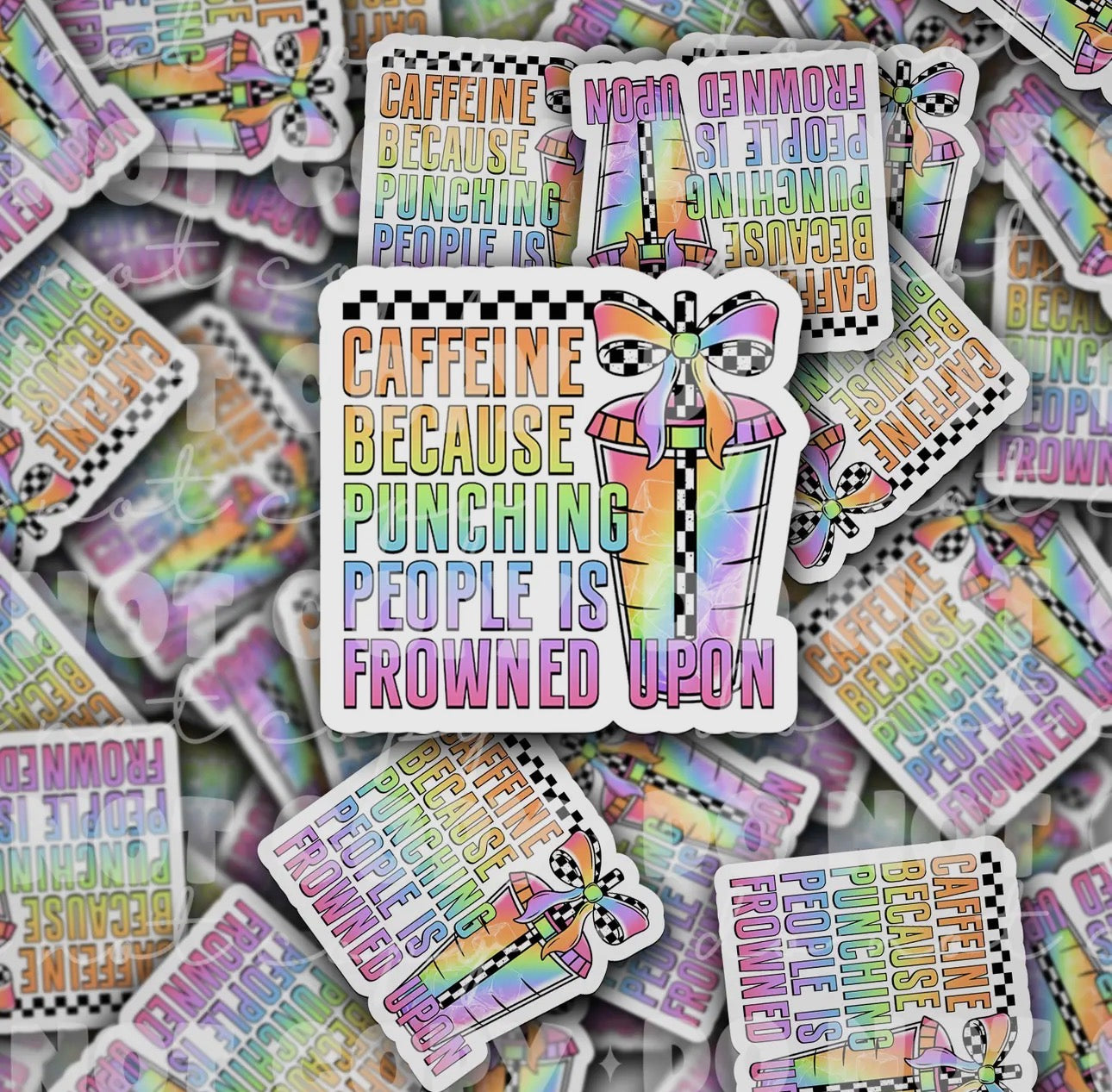 Caffeine Because Punching People Is Frowned Upon Sticker