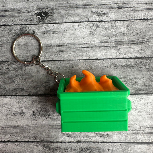 Dumpster Fire Keychain Clicker