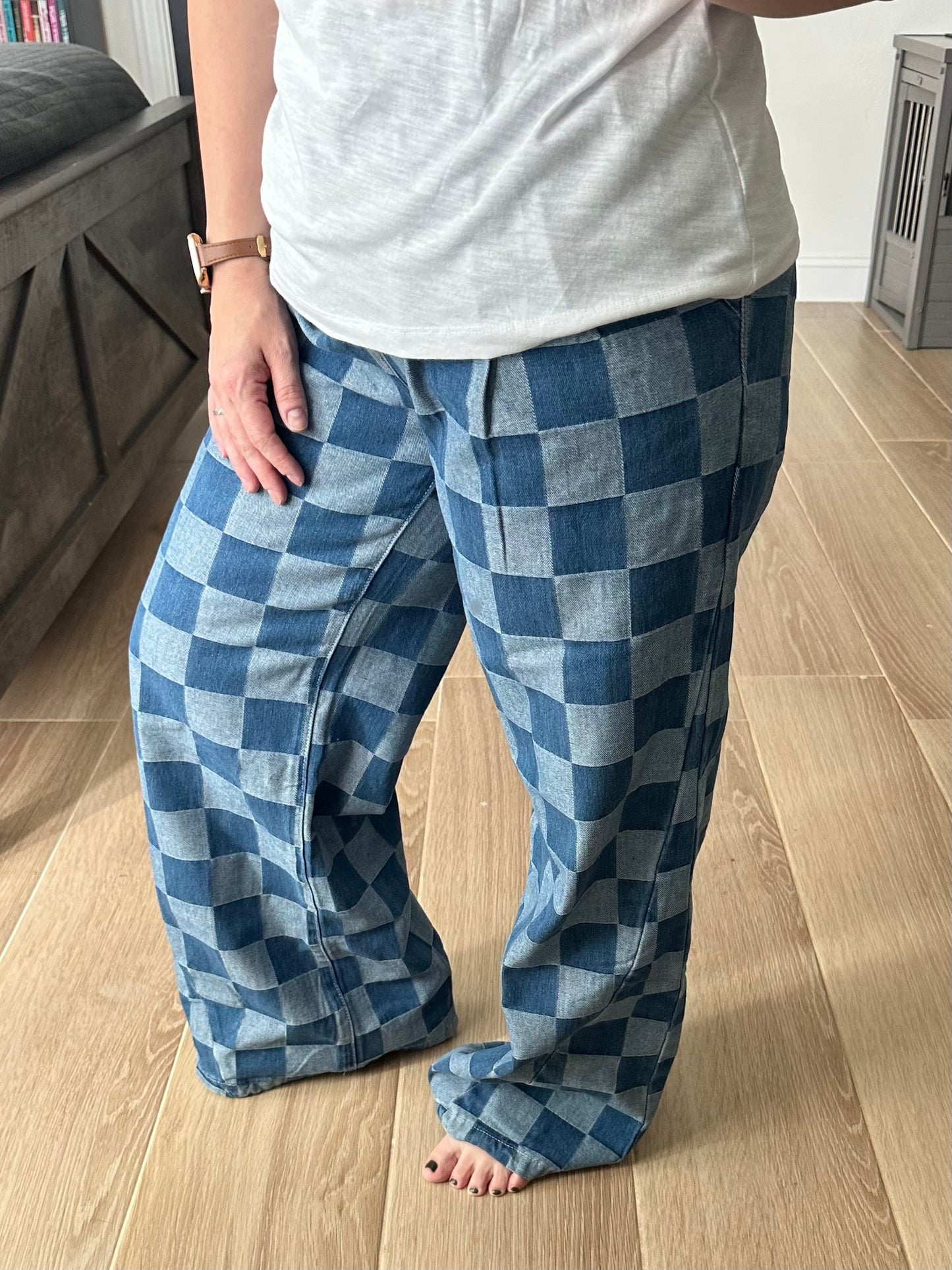 Checkered Jeans
