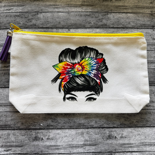 Tye-Dye Mom Hair Zipper Pouch