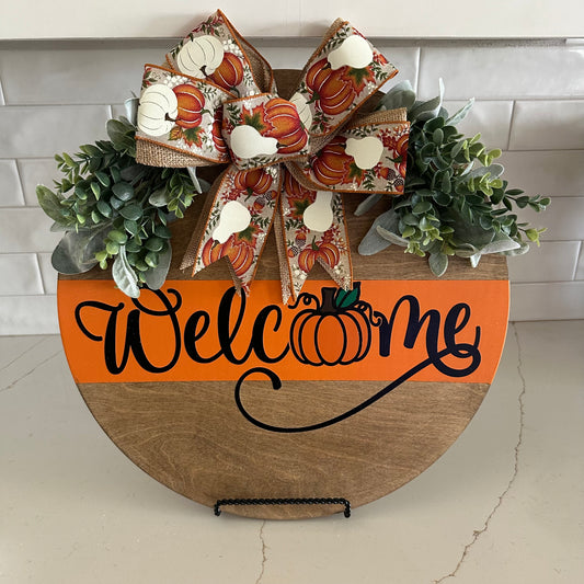 Welcome Pumpkin Door Hanger