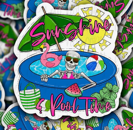 Sunshine & Pool Time Sticker