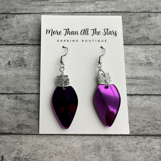 Purple Lightbulb Earrings