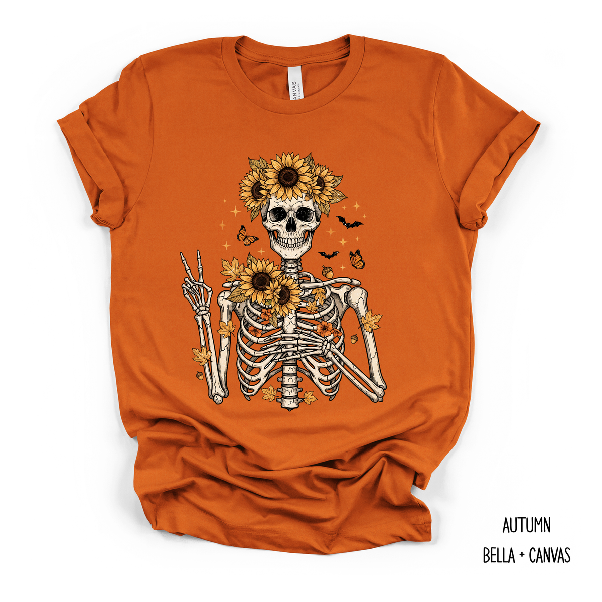 Skeleton Wearing Sunflowers (Multiple Options) T-Shirt