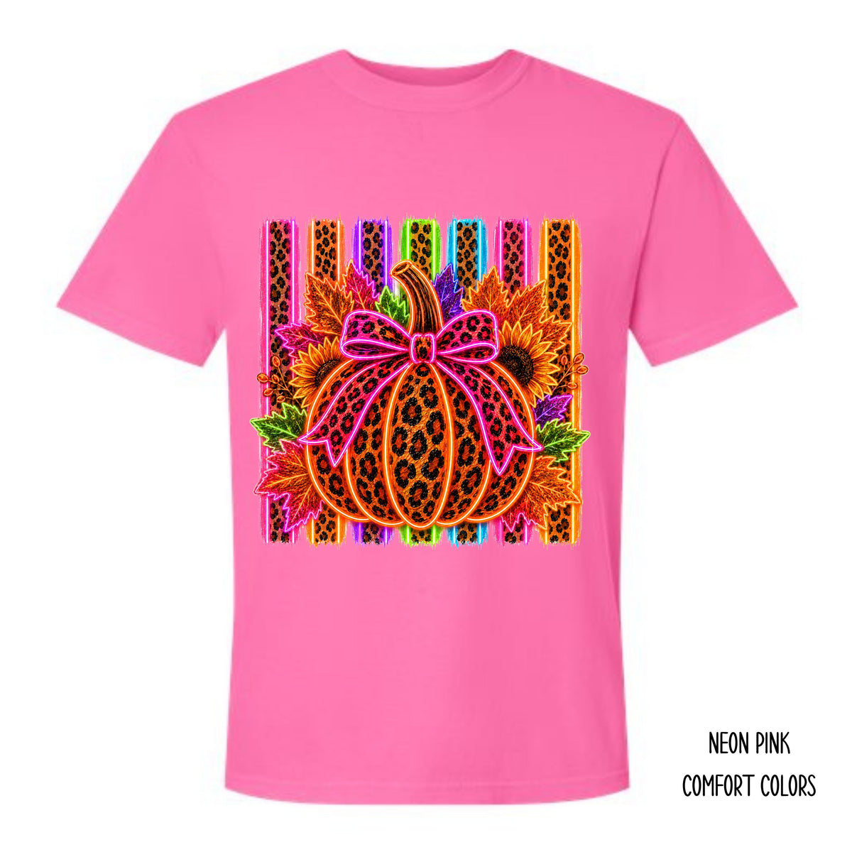 Leopard Pumpkin & Bow T-Shirt