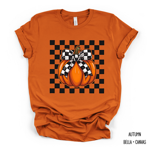 Checkered Pumpkin T-Shirt (Multiple Options)