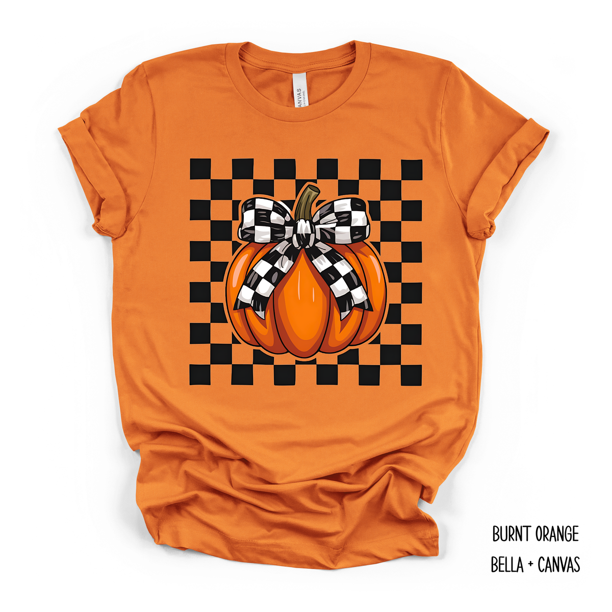 Checkered Pumpkin T-Shirt (Multiple Options)