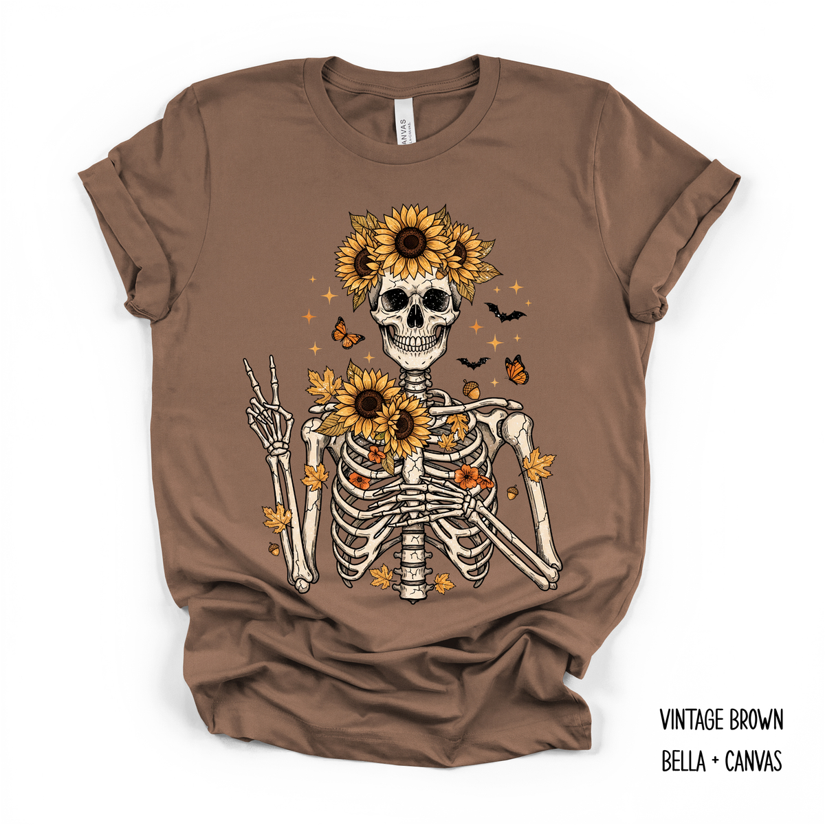 Skeleton Wearing Sunflowers (Multiple Options) T-Shirt