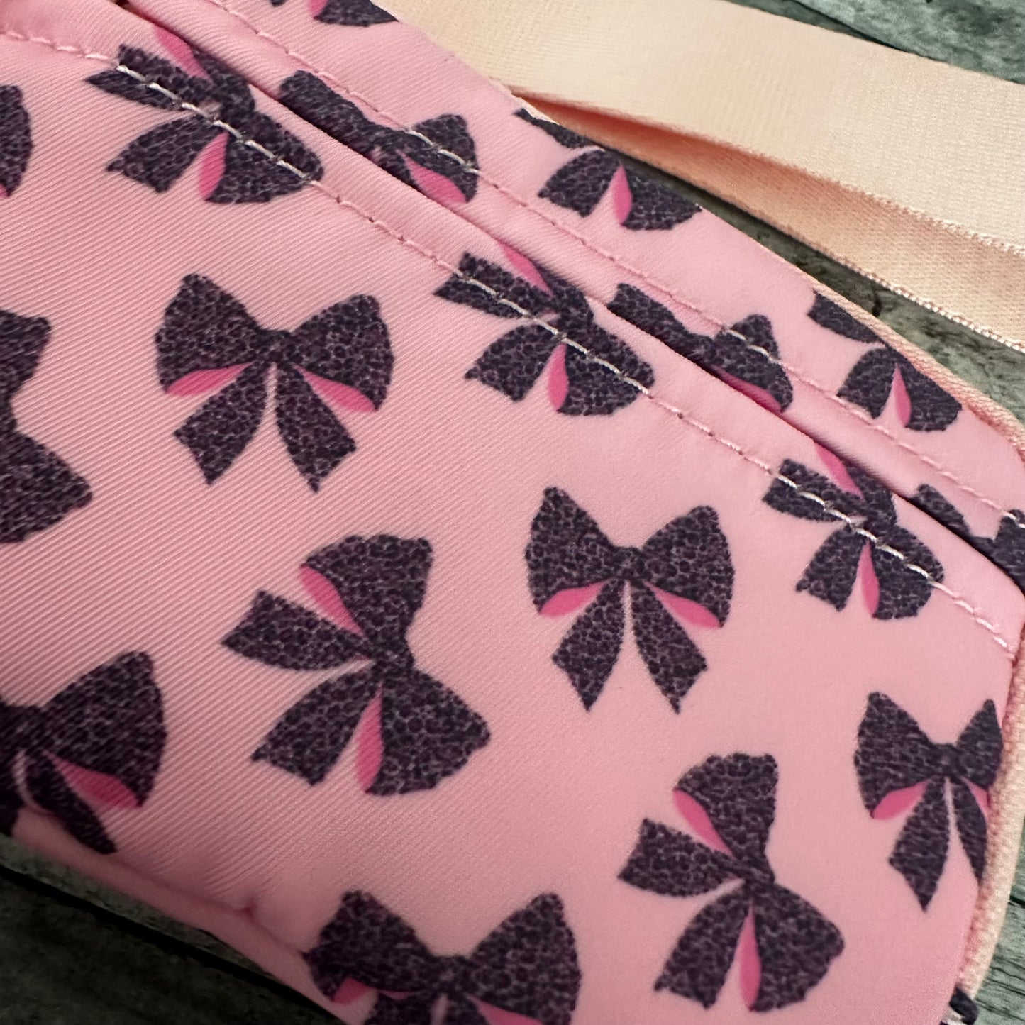 Leopard Bow Wristlet Wallet