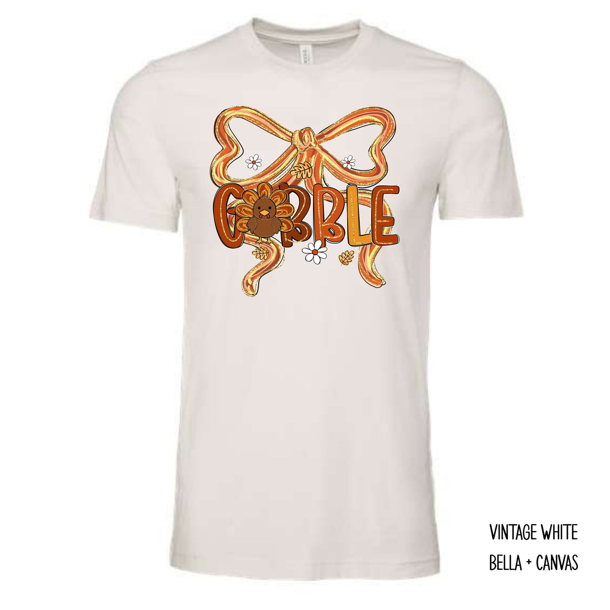 Gobble With Turkey & Bow T-Shirt