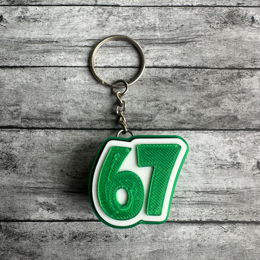 67 Keychain Clicker Dark Green