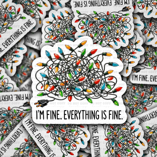I’m Fine Christmas Lights Sticker