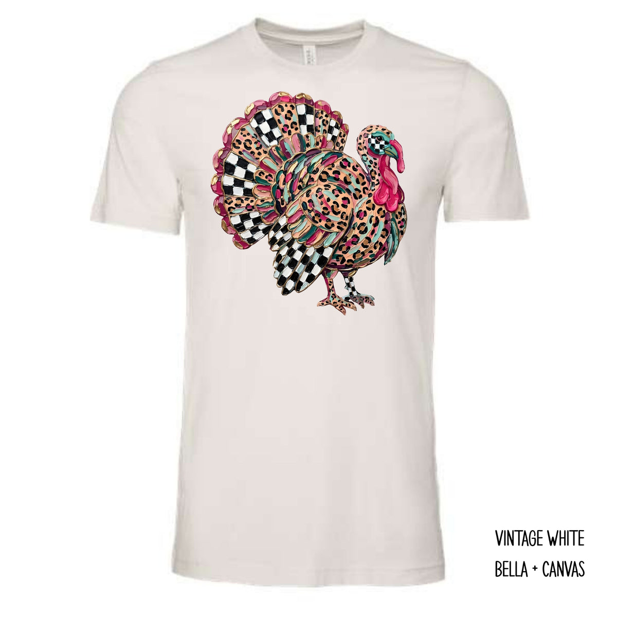 Leopard and Checkered Turkey T-Shirt