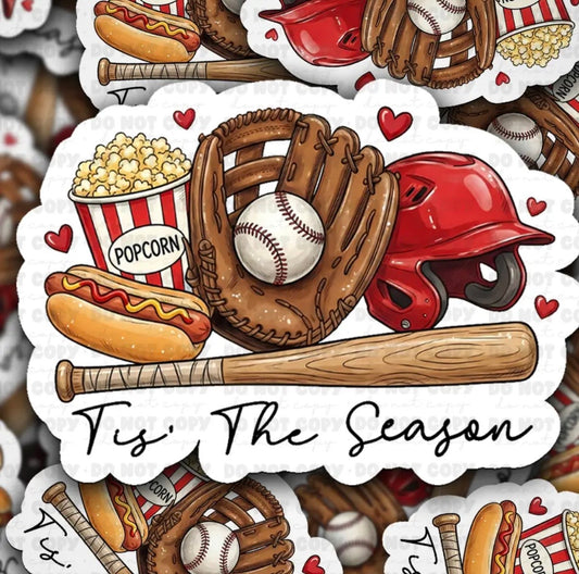 Tis The Season Baseball Sticker