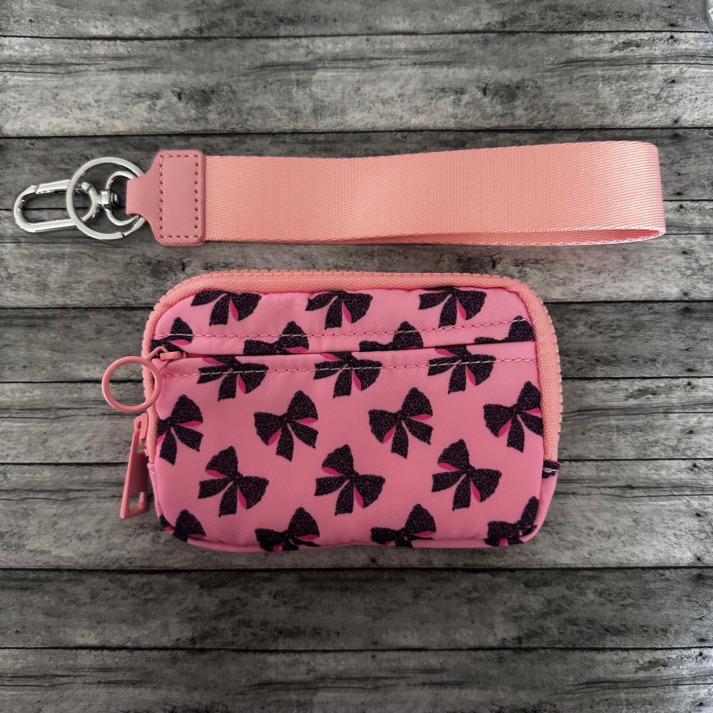 Leopard Bow Wristlet Wallet