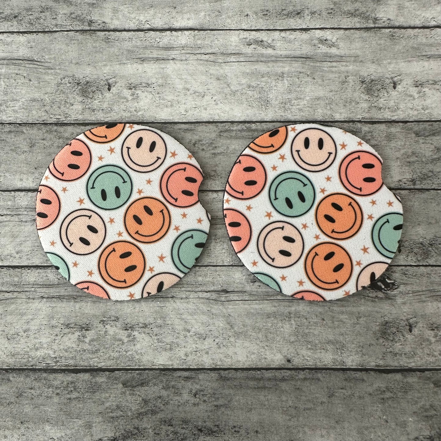 Smiley Face Neoprene Car Coaster