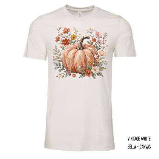 Pumpkin In Flowers T-Shirt