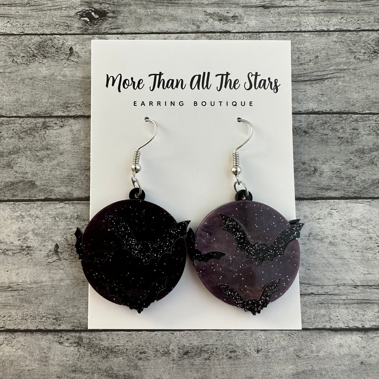 Full Moon Bat Earrings