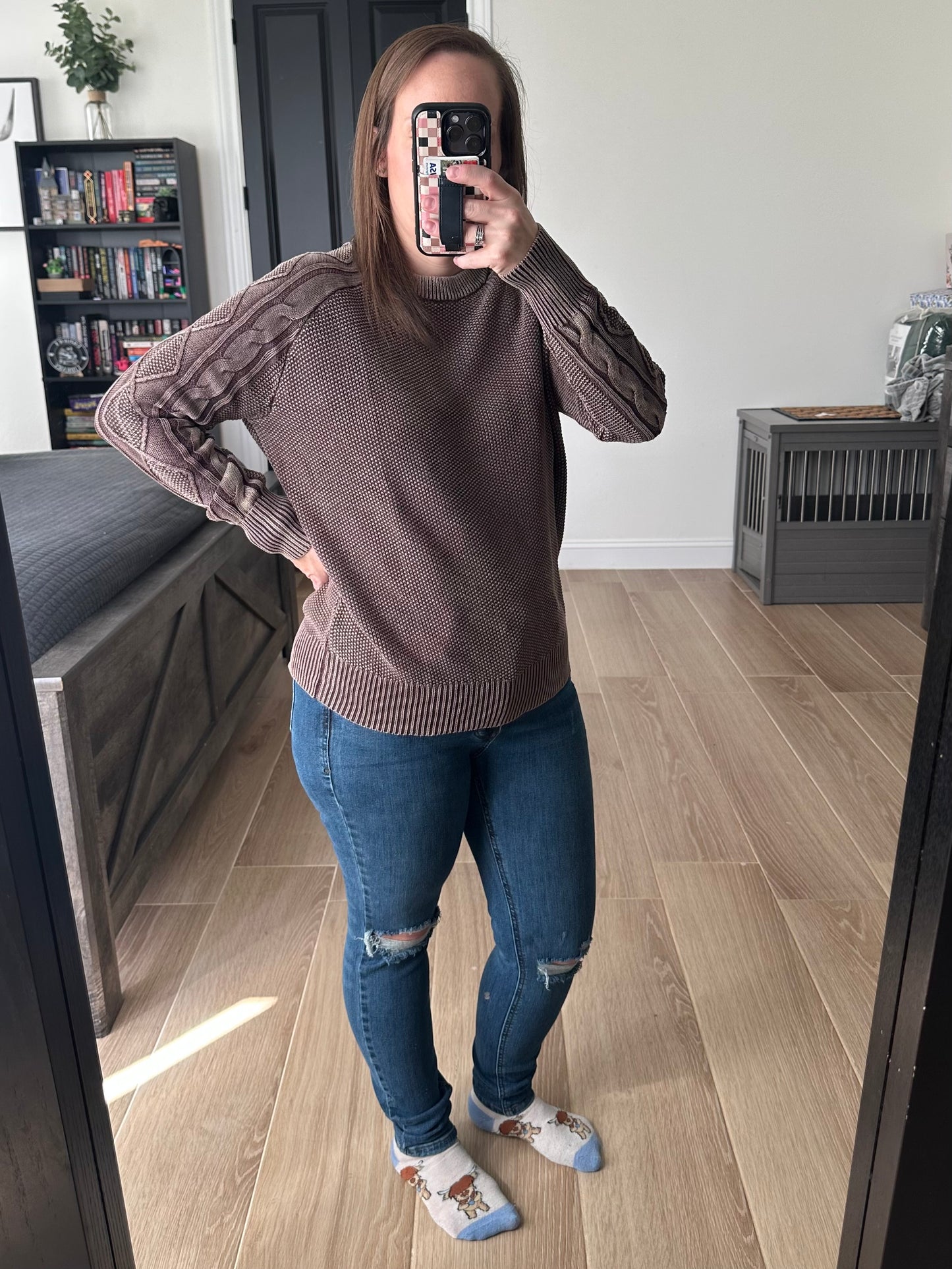 Brown Textured Sweater