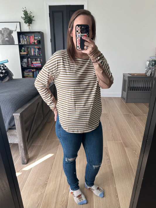 Brown Striped Top