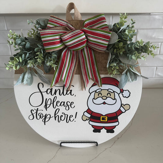 Santa, Please Stop Here! Door Hanger