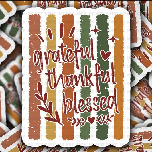 Grateful Thankful Blessed Sticker